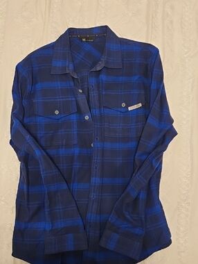 Vortex Blue Plaid Flannel Button-Up Shirt